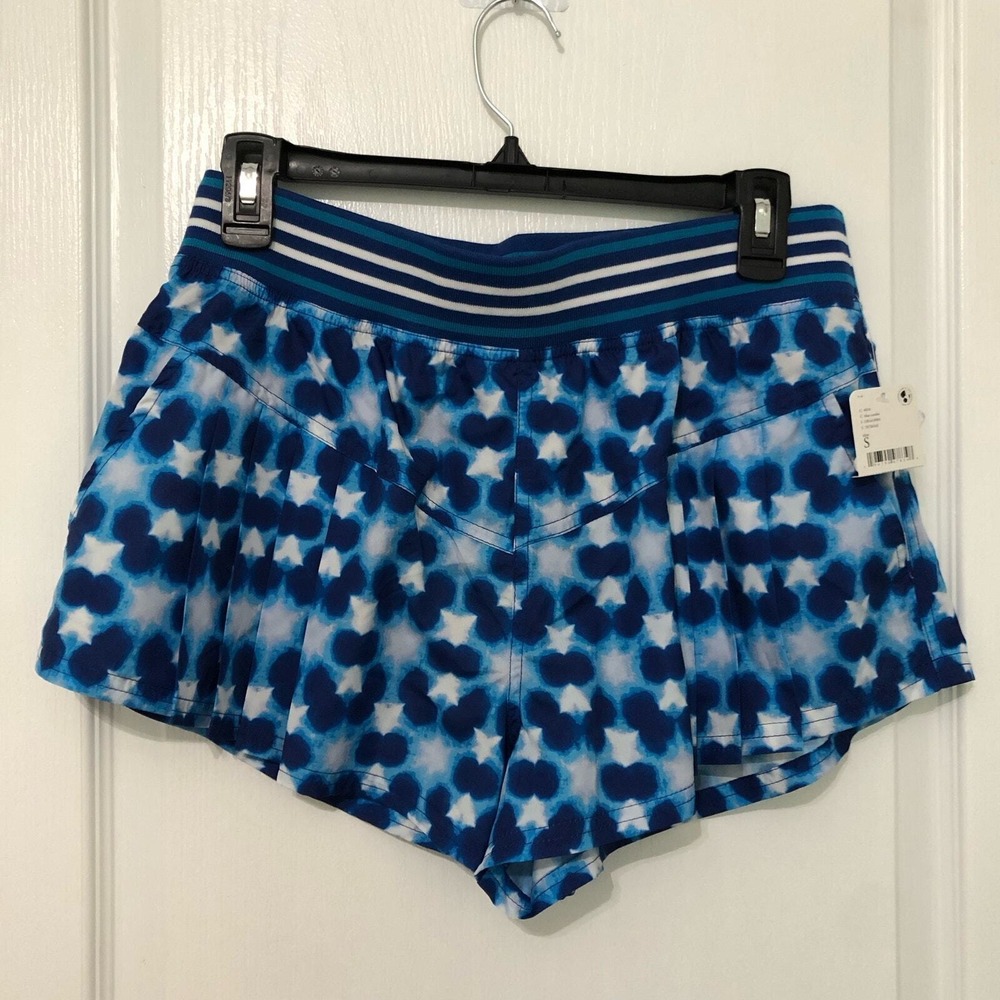 Free People Movement‎ Blue Star Pleated Running Shorts OB1618901 Small NWT